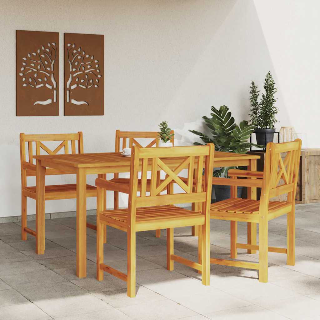 vidaXL Krzesła ogrodowe 4 pcs naturalny Lite Drewno Akacji
