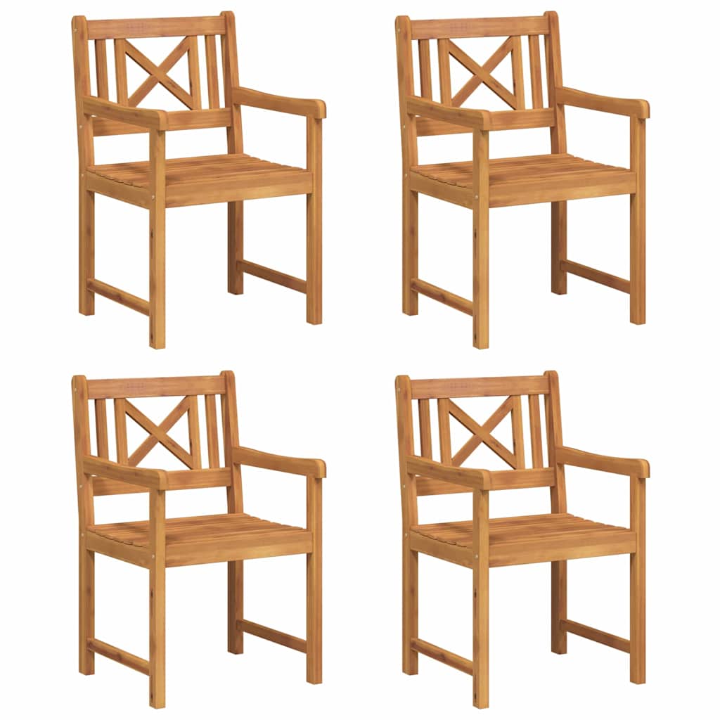 vidaXL Krzesła ogrodowe 4 pcs naturalny Lite Drewno Akacji