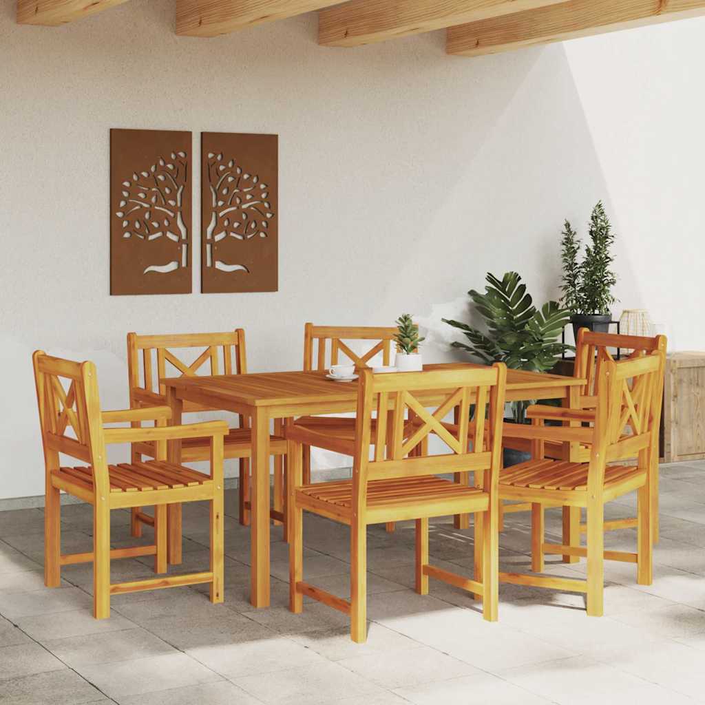 vidaXL Krzesła ogrodowe 6 pcs naturalny Lite Drewno Akacji