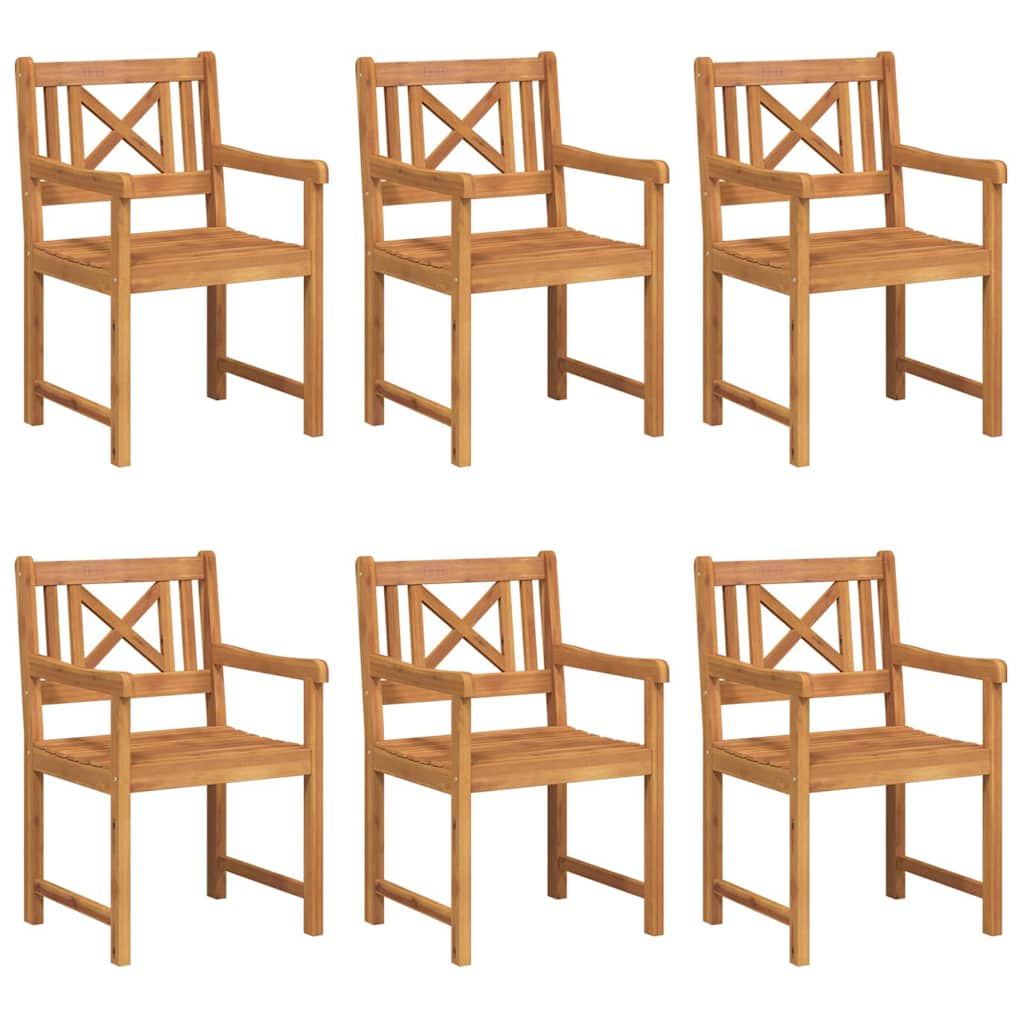 vidaXL Krzesła ogrodowe 6 pcs naturalny Lite Drewno Akacji