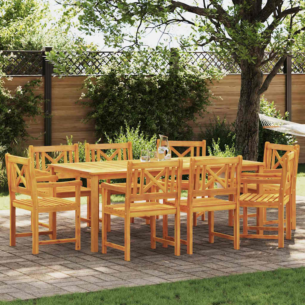 vidaXL Krzesła ogrodowe 8 pcs naturalny Lite Drewno Akacji