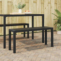 vidaXL Ławka ogrodowa Czarny 100 x 28 x 45cm Stal