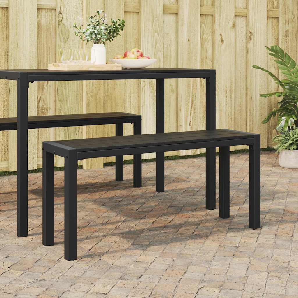 vidaXL Ławka ogrodowa Czarny 100 x 28 x 45cm Stal