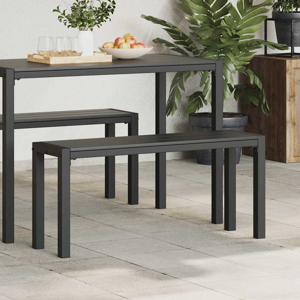 vidaXL Ławka ogrodowa Czarny 100 x 28 x 45cm Stal