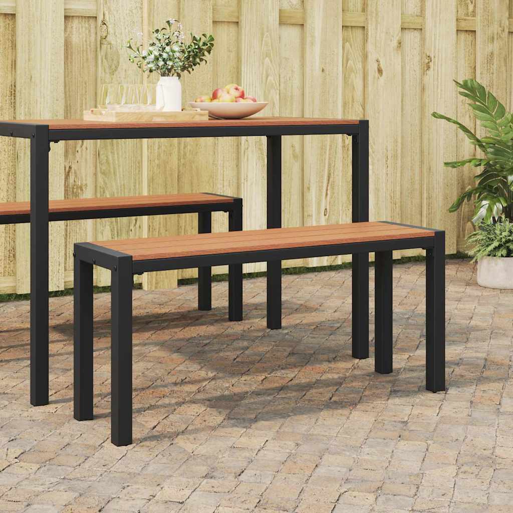 vidaXL Ławka ogrodowa Brązowy 100 x 28 x 45cm Stal