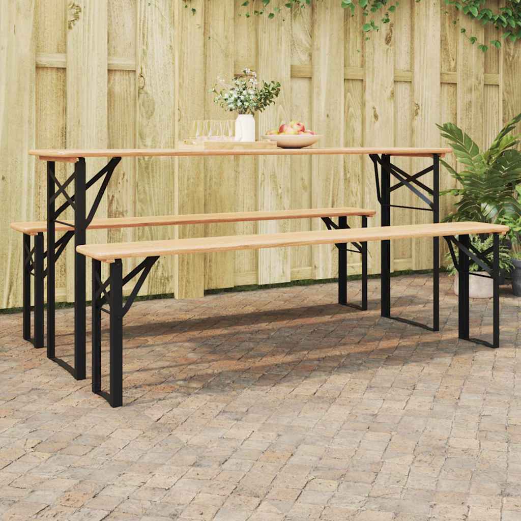 vidaXL Noga stołu piwnego 2 pcs Czarny 39 x 3 x 75 cm