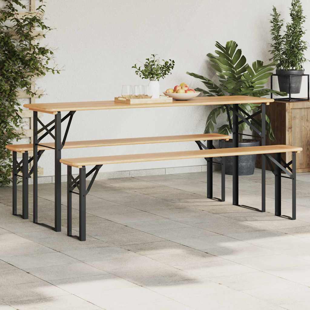 vidaXL Noga stołu piwnego 2 pcs Czarny 39 x 3 x 75 cm