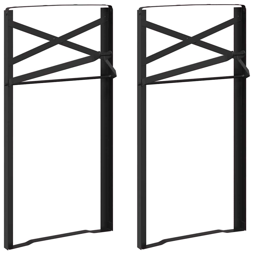 vidaXL Noga stołu piwnego 2 pcs Czarny 39 x 3 x 75 cm