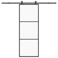 vidaXL Drzwi przesuwne z osprzętem, szkło ESG i aluminium, 76x205 cm