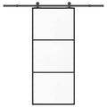 vidaXL Drzwi przesuwne z osprzętem, 90x205 cm, szkło ESG i aluminium