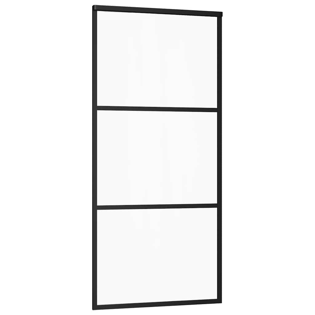vidaXL Drzwi przesuwne z osprzętem, 90x205 cm, szkło ESG i aluminium