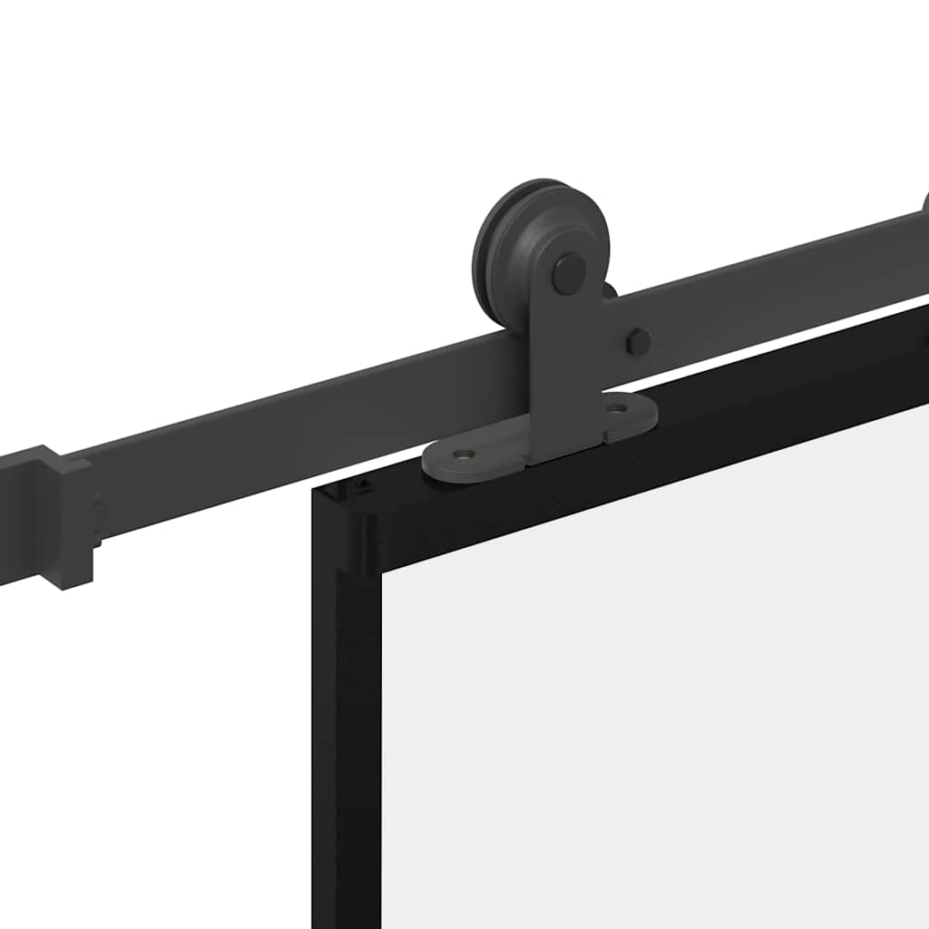 vidaXL Drzwi przesuwne z osprzętem, 90x205 cm, szkło ESG i aluminium
