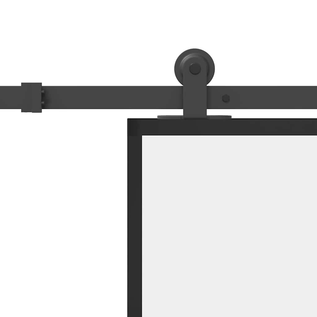 vidaXL Drzwi przesuwne z osprzętem, 90x205 cm, szkło ESG i aluminium