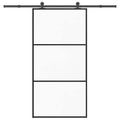 vidaXL Drzwi przesuwne z osprzętem, 102x205 cm, szkło ESG i aluminium