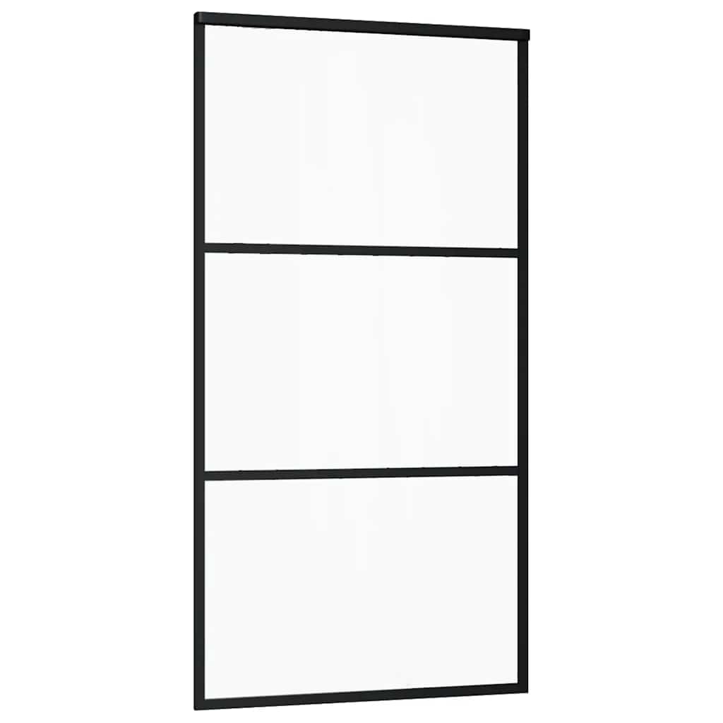 vidaXL Drzwi przesuwne z osprzętem, 102x205 cm, szkło ESG i aluminium