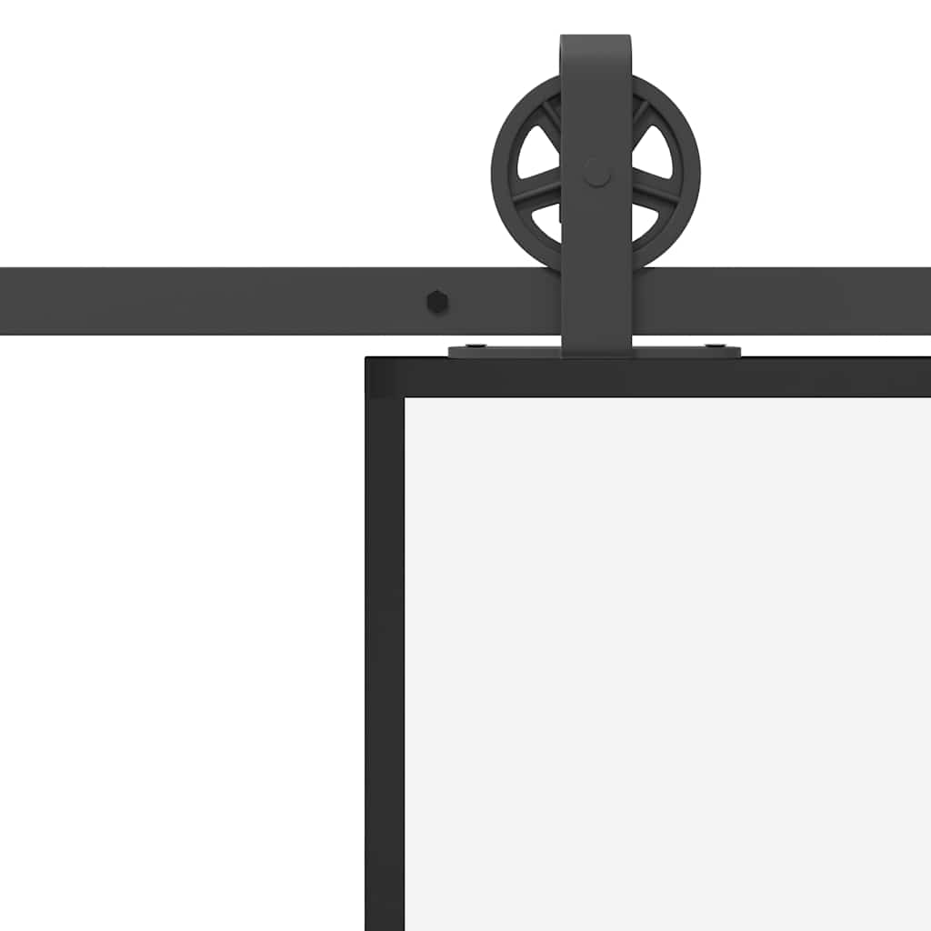 vidaXL Drzwi przesuwne z osprzętem, 102x205 cm, szkło ESG i aluminium