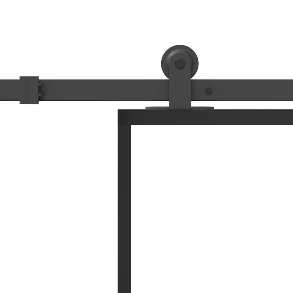 vidaXL Drzwi przesuwne z osprzętem, szkło ESG i aluminium, 76x205 cm