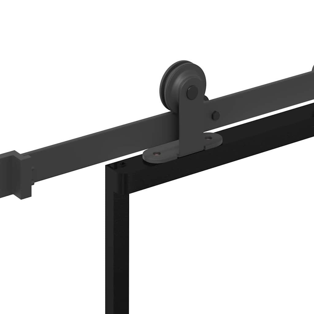 vidaXL Drzwi przesuwne z osprzętem, 90x205 cm, szkło ESG i aluminium