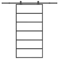 vidaXL Drzwi przesuwne z osprzętem, 102x205 cm, szkło ESG i aluminium