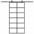 vidaXL Drzwi przesuwne z osprzętem, 102x205 cm, szkło ESG i aluminium