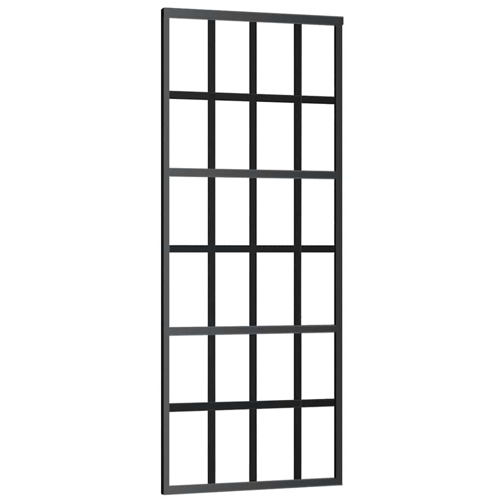 vidaXL Drzwi przesuwne z osprzętem, szkło ESG i aluminium, 76x205 cm