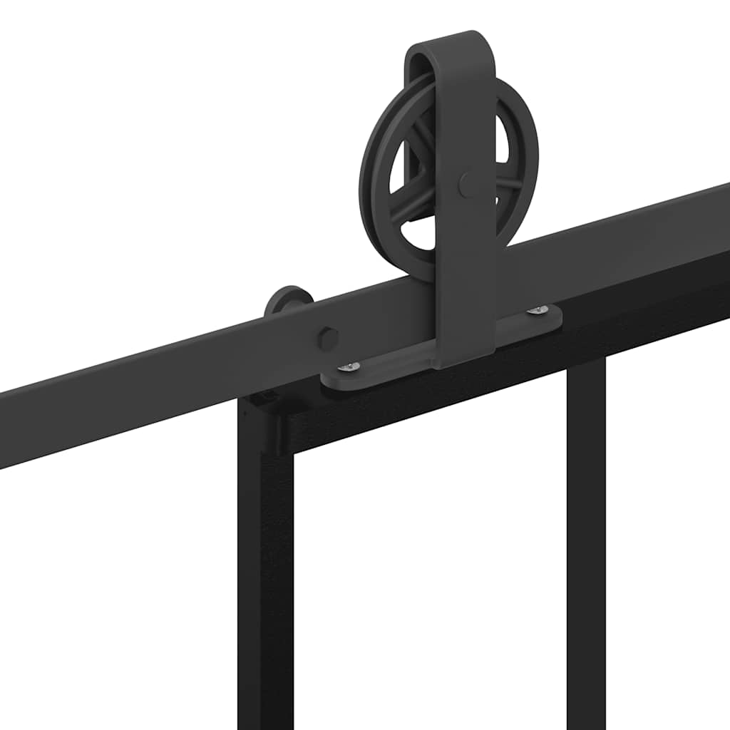 vidaXL Drzwi przesuwne z osprzętem, szkło ESG i aluminium, 76x205 cm
