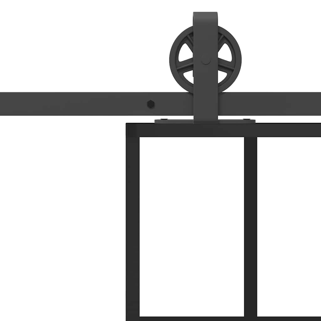 vidaXL Drzwi przesuwne z osprzętem, szkło ESG i aluminium, 76x205 cm