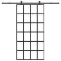 vidaXL Drzwi przesuwne z osprzętem, 102x205 cm, szkło ESG i aluminium