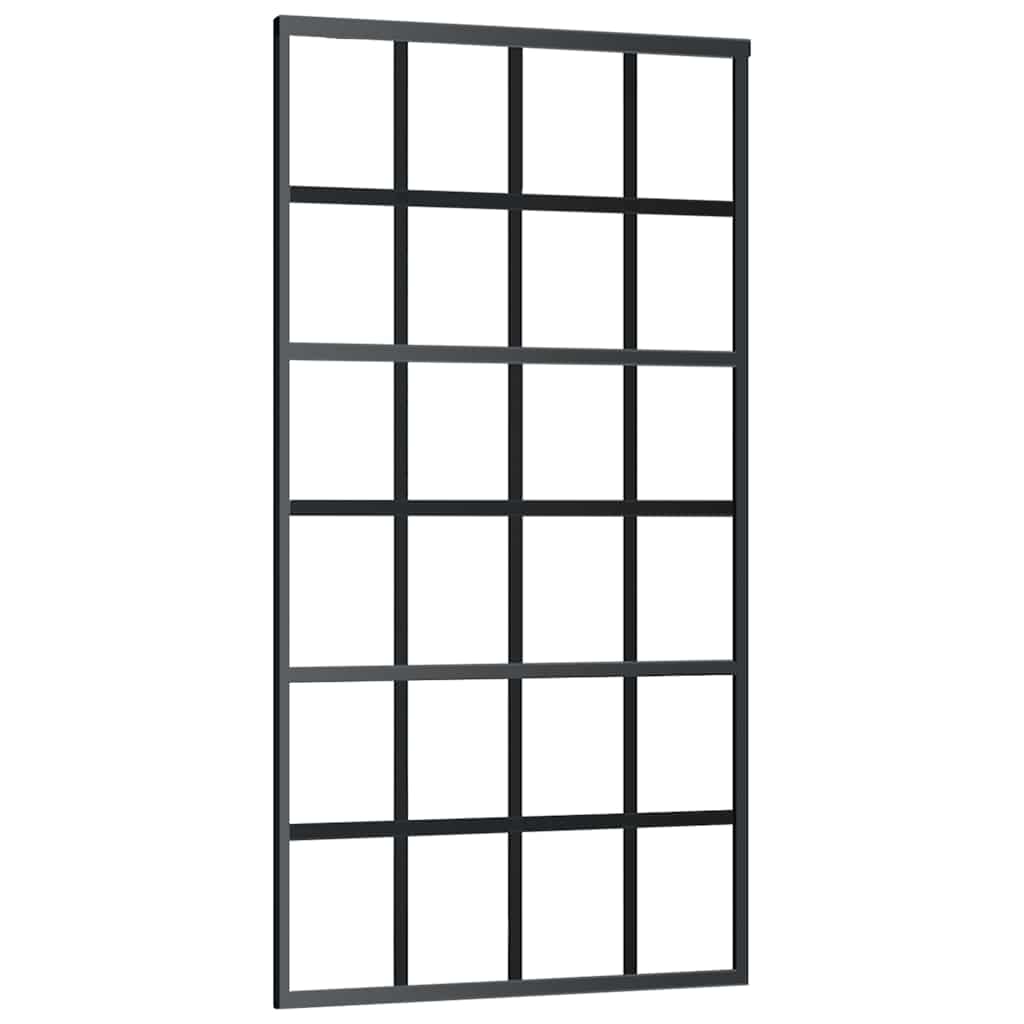 vidaXL Drzwi przesuwne z osprzętem, 102x205 cm, szkło ESG i aluminium