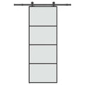 vidaXL Drzwi przesuwne z osprzętem, szkło ESG i aluminium, 76x205 cm