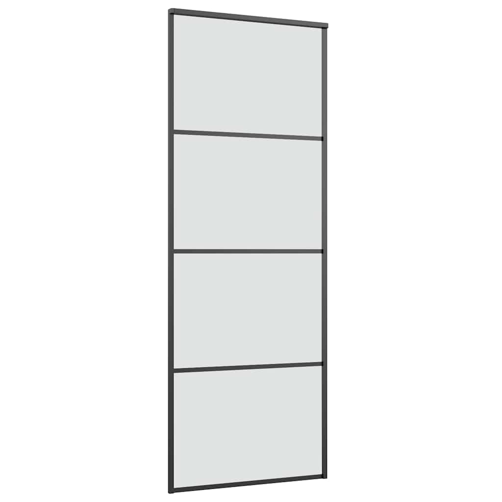 vidaXL Drzwi przesuwne z osprzętem, szkło ESG i aluminium, 76x205 cm