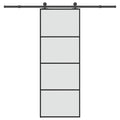 vidaXL Drzwi przesuwne z osprzętem, szkło ESG i aluminium, 76x205 cm