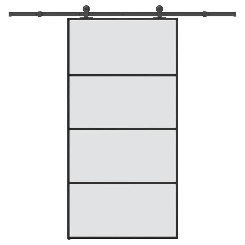 vidaXL Drzwi przesuwne a akcesoriami, 102,5x205 cm, ESG i aluminium