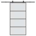 vidaXL Drzwi przesuwne a akcesoriami, 102,5x205 cm, ESG i aluminium