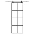 vidaXL Drzwi przesuwne z osprzętem, szkło ESG i aluminium, 76x205 cm