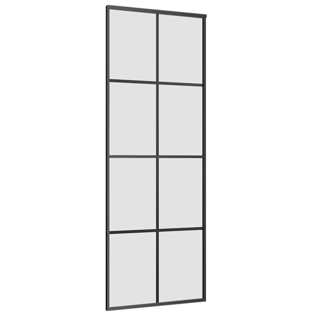 vidaXL Drzwi przesuwne z osprzętem, szkło ESG i aluminium, 76x205 cm