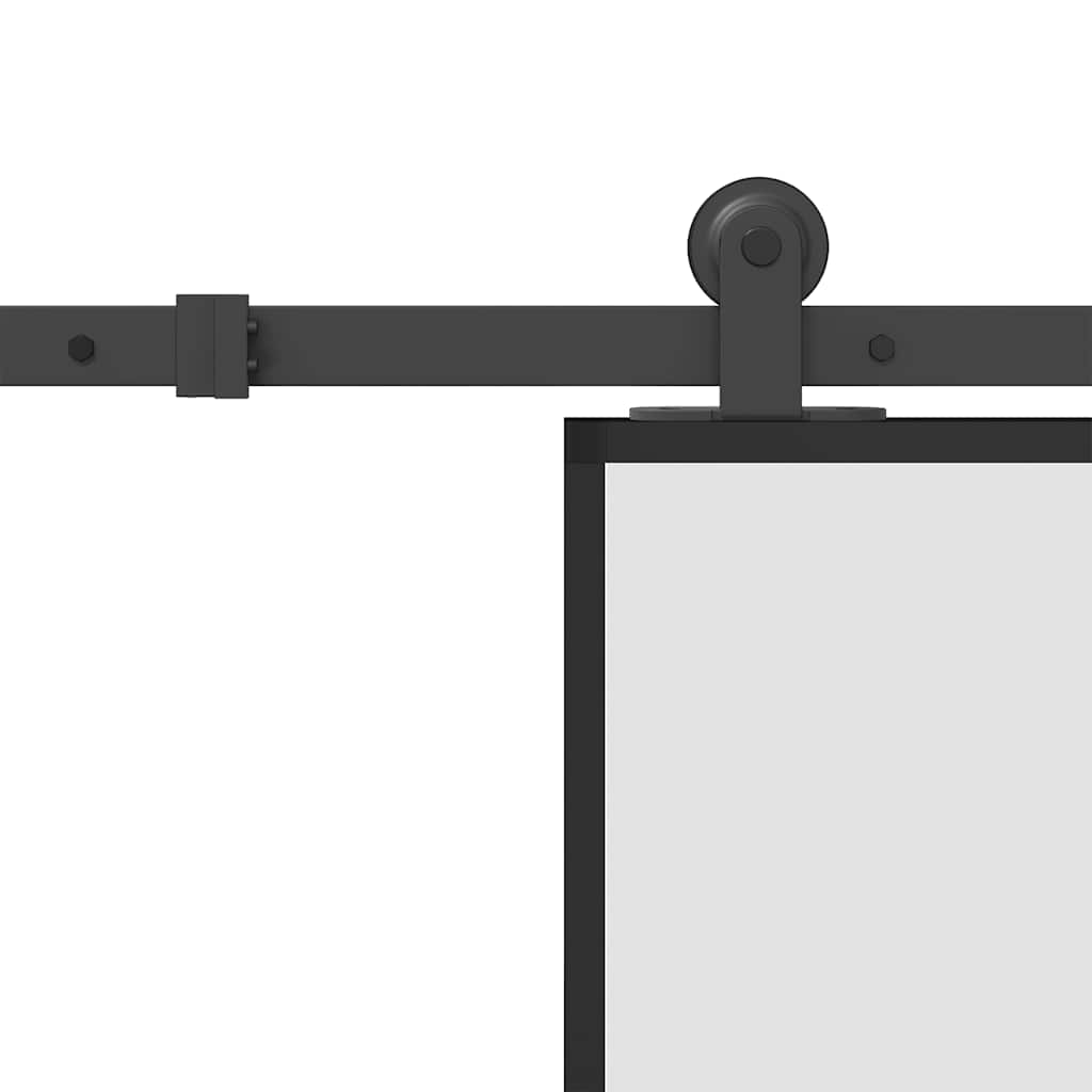 vidaXL Drzwi przesuwne z osprzętem, szkło ESG i aluminium, 76x205 cm