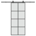 vidaXL Drzwi przesuwne z osprzętem, 90x205 cm, szkło ESG i aluminium