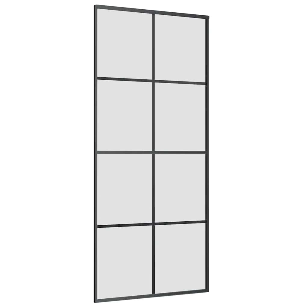 vidaXL Drzwi przesuwne z osprzętem, 90x205 cm, szkło ESG i aluminium