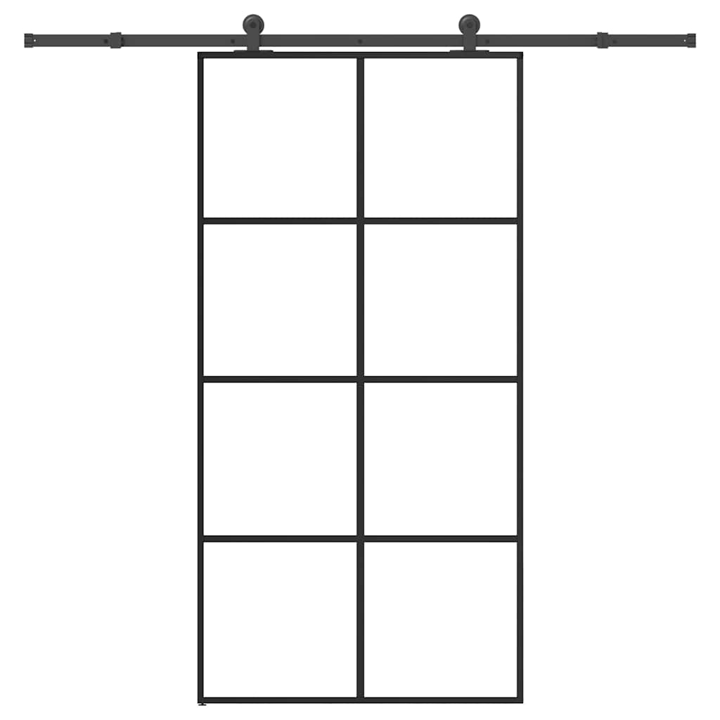 vidaXL Drzwi przesuwne a akcesoriami, 102,5x205 cm, ESG i aluminium