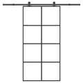 vidaXL Drzwi przesuwne a akcesoriami, 102,5x205 cm, ESG i aluminium