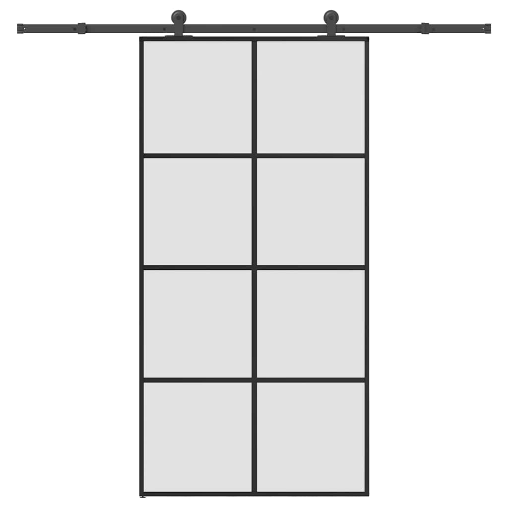 vidaXL Drzwi przesuwne a akcesoriami, 102,5x205 cm, ESG i aluminium