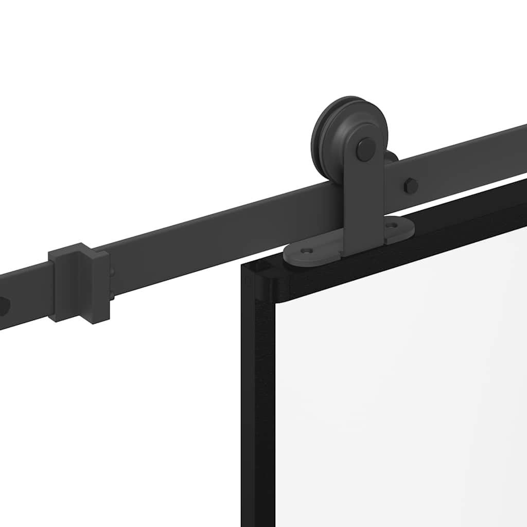 vidaXL Drzwi przesuwne z osprzętem, szkło ESG i aluminium, 76x205 cm
