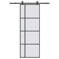 vidaXL Drzwi przesuwne z osprzętem, szkło ESG i aluminium, 76x205 cm