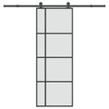 vidaXL Drzwi przesuwne z osprzętem, szkło ESG i aluminium, 76x205 cm