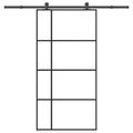 vidaXL Drzwi przesuwne a akcesoriami, 102,5x205 cm, ESG i aluminium