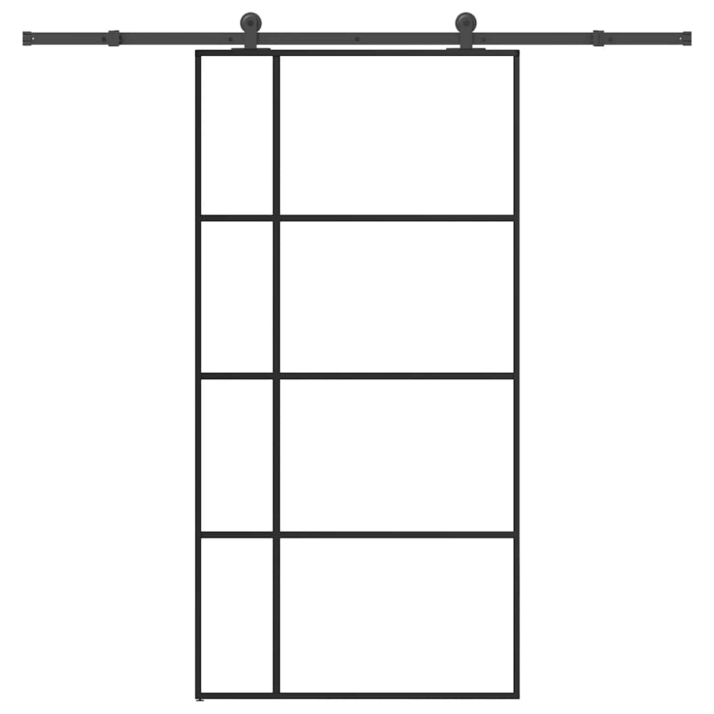 vidaXL Drzwi przesuwne a akcesoriami, 102,5x205 cm, ESG i aluminium