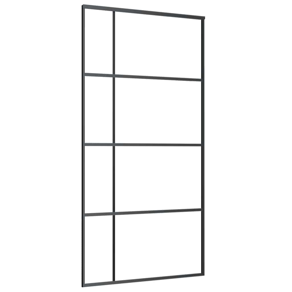 vidaXL Drzwi przesuwne a akcesoriami, 102,5x205 cm, ESG i aluminium