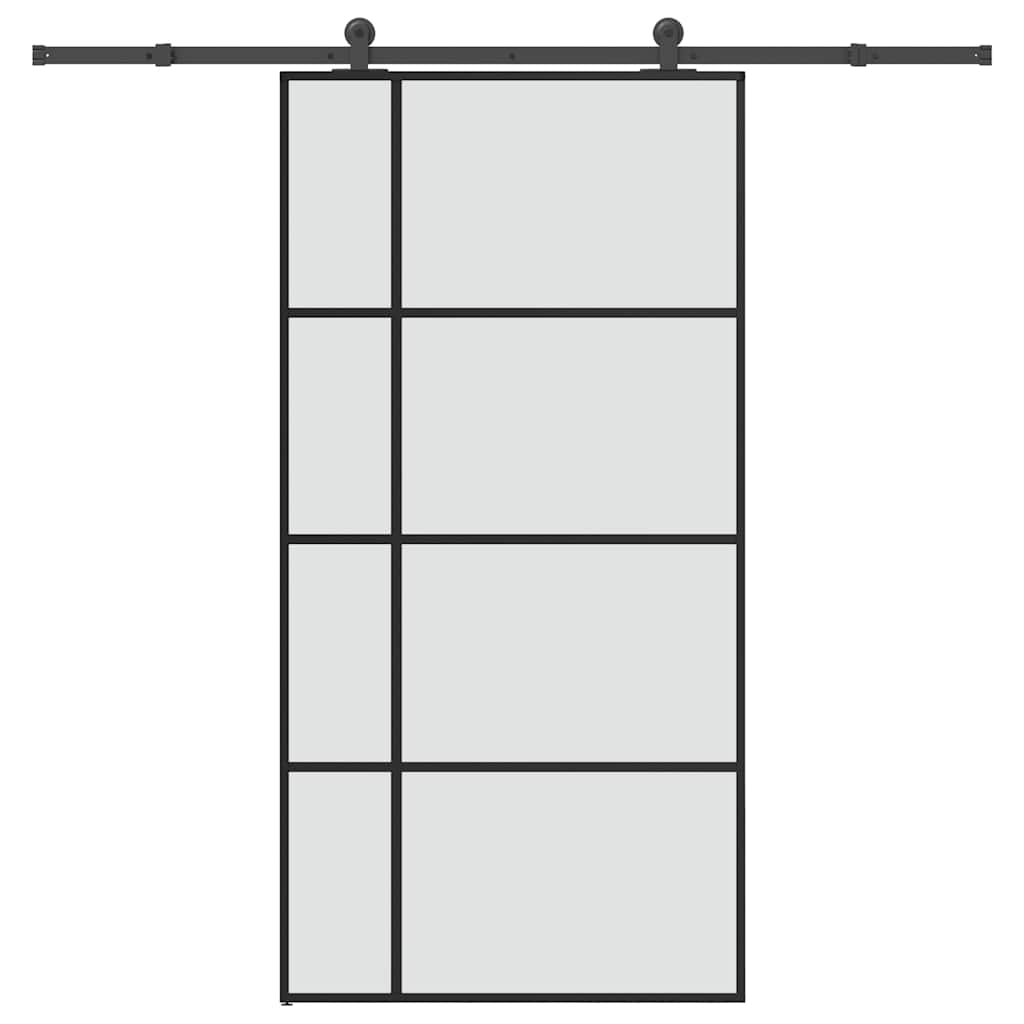 vidaXL Drzwi przesuwne a akcesoriami, 102,5x205 cm, ESG i aluminium