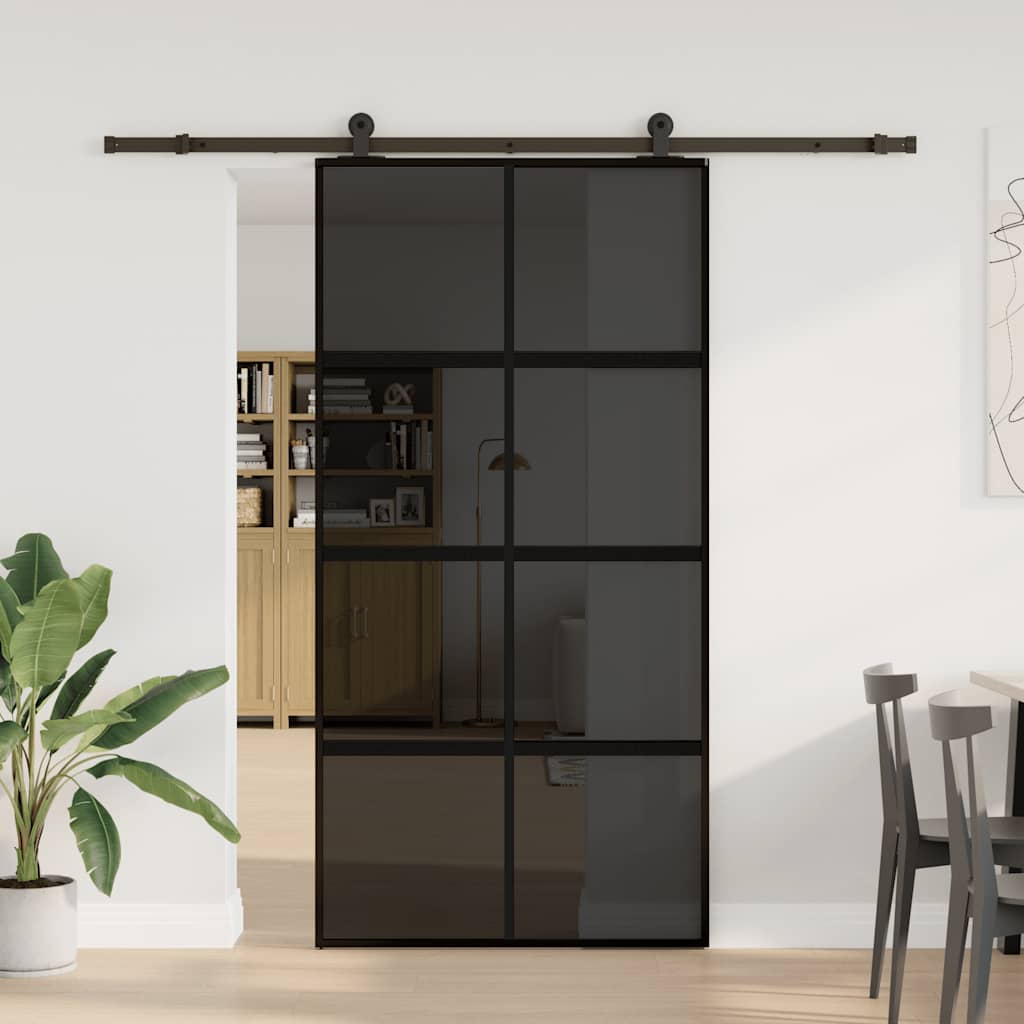 vidaXL Drzwi przesuwne z osprzętem, 102,5x205 cm, szkło i aluminium